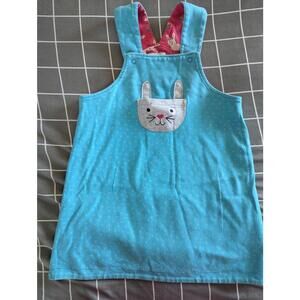 Frugi reversible bunnies pinnie dress